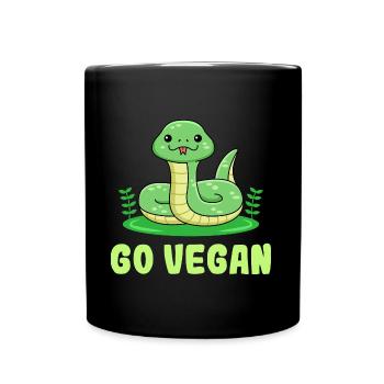 Conception de serpent pour les fiers végétaliens - Mug uni - noir - Devant