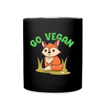 Fox design for proud vegans - Full Colour Mug - black - Front