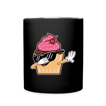 Cool Dabbing Cupcake Baking Kids Pastry Chef - Full Colour Mug - black - Front