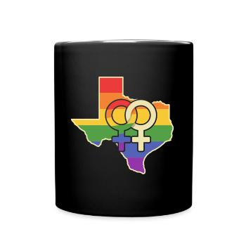 Lesbian Love Texas Design für stolze LGBT+ Texaner - Tasse einfarbig - Schwarz - Vorne