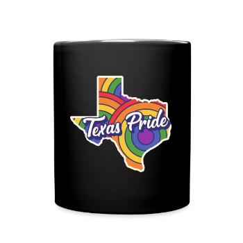 Carte arc-en-ciel Texas Design pour les Texans LGBT + - Mug uni - noir - Devant