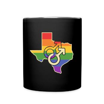 Gay Love Texas Card Design pour les Texans LGBT + - Mug uni - noir - Devant