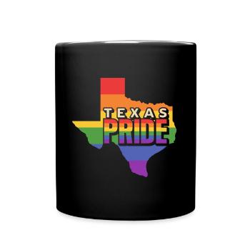 Carte Texas Rainbow design pour les Texans LGBT+ - Mug uni - noir - Devant