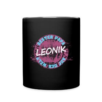Leonik als Vatertag - Tasse einfarbig - Schwarz - Vorne