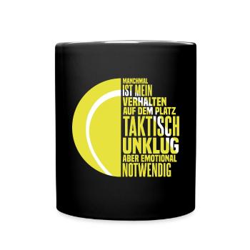 Tennis Taktik Coach Tennistrainer Tennisspieler - Tasse einfarbig - Schwarz - Vorne