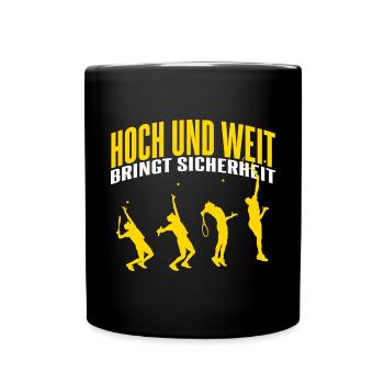 Tennisplatz Tennis Tennisspieler Tennisschläger - Tasse einfarbig - Schwarz - Vorne