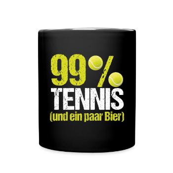 Tennisspieler Tennis Bier - Tasse einfarbig - Schwarz - Vorne