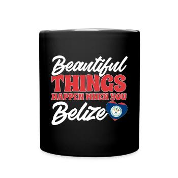Belize Flagge Belizer - Tasse einfarbig - Schwarz - Vorne