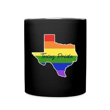 Carte du Texas en arc-en-ciel pour les fiers - Mug uni - noir - Devant