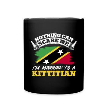 St. Kitts und Nevis Flagge - Tasse einfarbig - Schwarz - Vorne