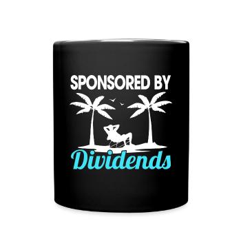 Sponsored by Dividend Shareholder Stock Market - Full Colour Mug - black - Front