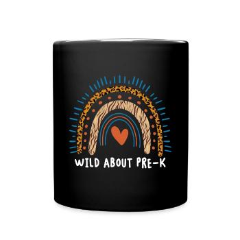Wild About Pre-K Lehrer Schule Pre-K Tier Drucken - Tasse einfarbig - Schwarz - Vorne