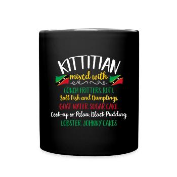 St. Kitts und Nevis Flagge - Tasse einfarbig - Schwarz - Vorne