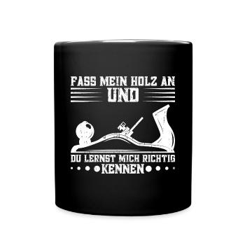 Schreinermeister Tischlergeselle Tischler - Tasse einfarbig - Schwarz - Vorne