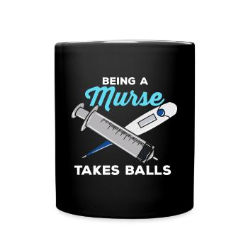 Lustiges Krankenpfleger Pfleger Geschenk - Tasse einfarbig - Schwarz - Vorne