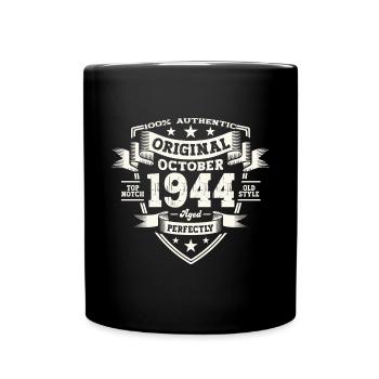 80e anniversaire mari Original octobre Vintage 1944 - Mug uni - noir - Devant