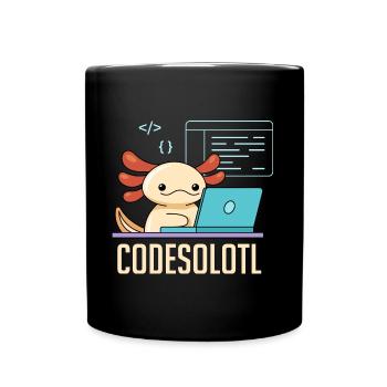 Codesolotl Pun Design for Axolotl Lovers - Full Colour Mug - black - Front