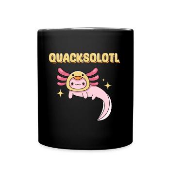 Quacksolotl Pun Design for Axolotl Lovers - Full Colour Mug - black - Front