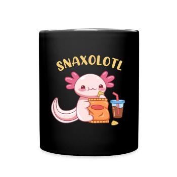 Snaxolotl Pun Design für Axolotl-Liebhaber - Tasse einfarbig - Schwarz - Vorne