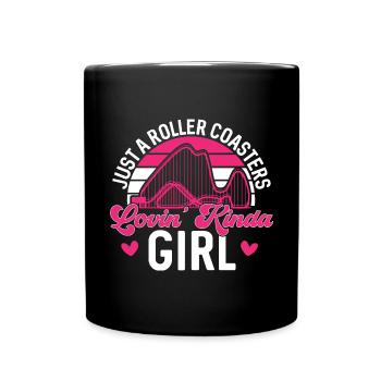 Achterbahn Rollercoaster Freizeitpark - Tasse einfarbig - Schwarz - Vorne