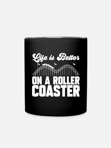 Achterbahn Rollercoaster Freizeitpark - Tasse einfarbig - Schwarz