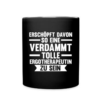Ergotherapie Ergotherapeutin - Tasse einfarbig - Schwarz - Vorne
