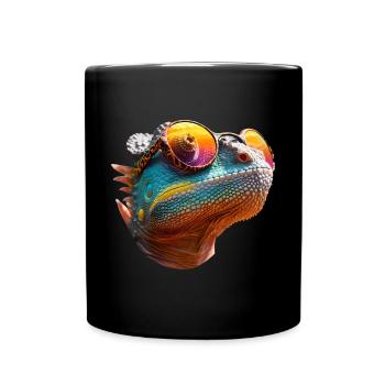 Lunettes de soleil caméléon - Mug uni - noir - Devant