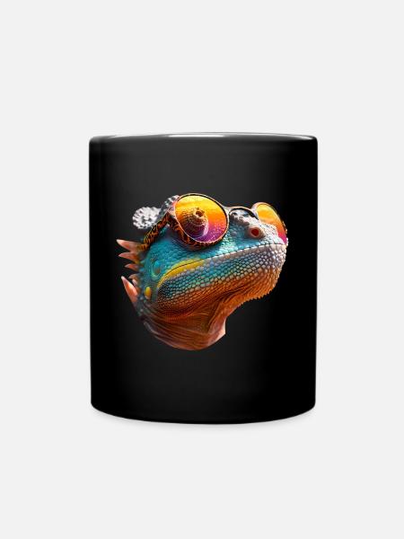 Chamäleon Sonnenbrille - Tasse einfarbig - Schwarz