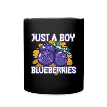 Blaubeeren - Tasse einfarbig - Schwarz - Vorne