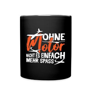 Segelflieger Pilot Flugzeug Ohne Motor - Tasse einfarbig - Schwarz - Vorne