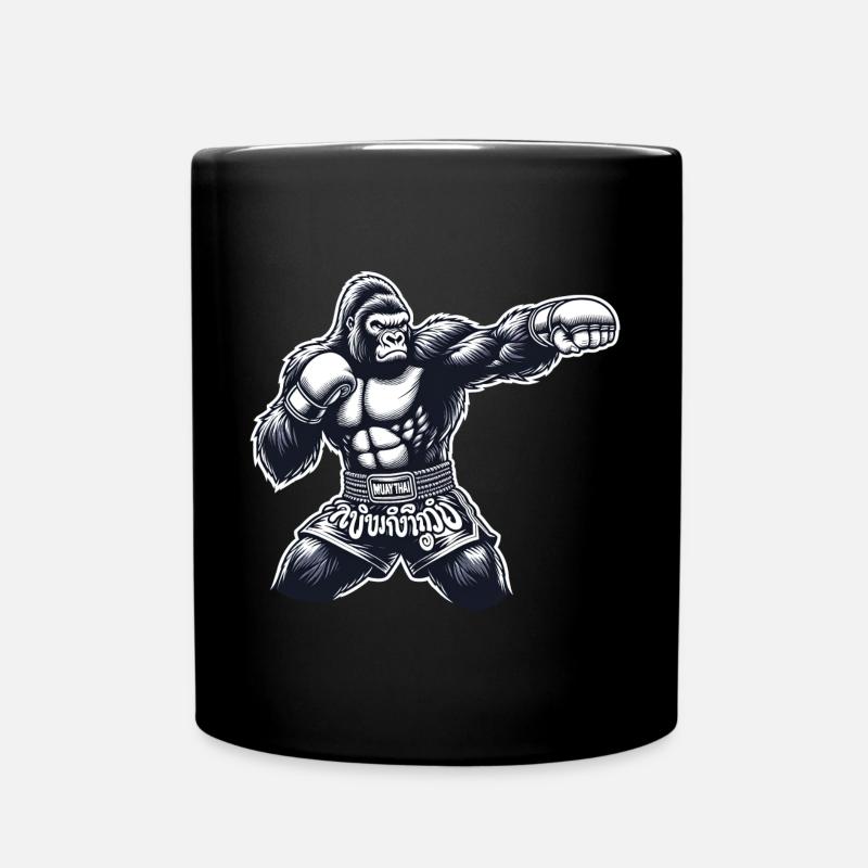 Starkes Muay Thai Gorilla Thai Boxen und Kickboxen - Tasse einfarbig - Schwarz