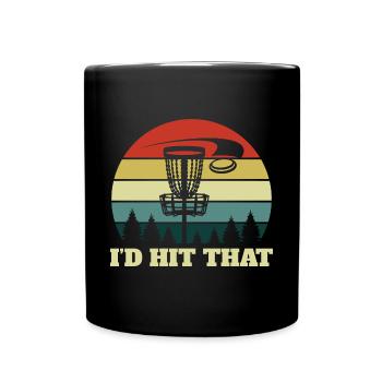 Ich Würde Die Scheibe Treffen Disc Golf Disc - Tasse einfarbig - Schwarz - Vorne