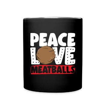 Fleischbällchen Italien Italienisches Essen - Tasse einfarbig - Schwarz - Vorne