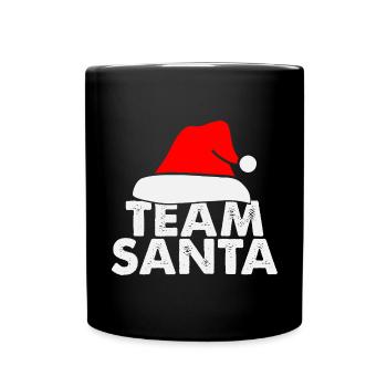 Weihnachtsmann Lebkuchen Rentier Winter - Tasse einfarbig - Schwarz - Vorne