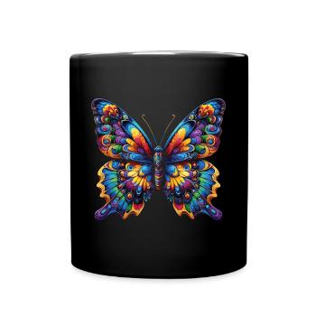 Colorful beauty: Colorful butterfly - Full Colour Mug - black - Front