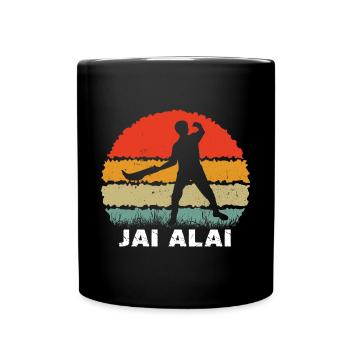 Retro Jai Alai Pelota Basque Schläger Schnellster - Tasse einfarbig - Schwarz - Vorne