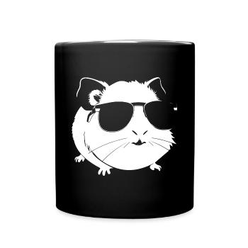 Cochon d’Inde drôle avec des lunettes de soleil Cochons d’Inde - Mug uni - noir - Devant