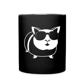 Funny Guinea Pig with Sunglasses Guinea Pigs - Full Colour Mug - black - Front
