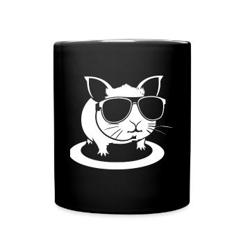 Cochon d’Inde drôle avec des lunettes de soleil Cochons d’Inde - Mug uni - noir - Devant