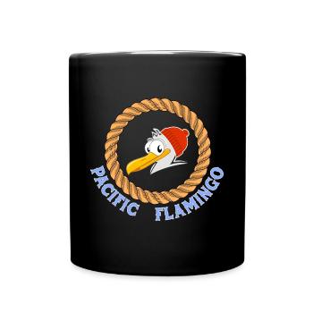 Pacific Flamingo lustiges Möwen Design für Segler - Tasse einfarbig - Schwarz - Vorne