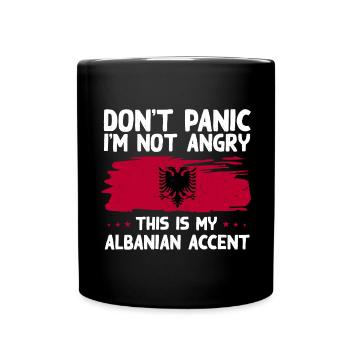 Albanische Flagge Albanischer Adler Shqiponja - Tasse einfarbig - Schwarz - Vorne