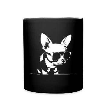 Chihuahua drôle portant des lunettes de soleil Chihuahuas - Mug uni - noir - Devant
