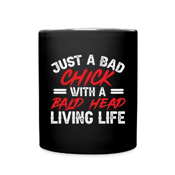 Bald Head Baldness Beard Bald Head - Full Colour Mug - black - Front