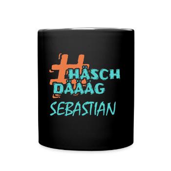 Vorname Sebastian - Tasse einfarbig - Schwarz - Vorne