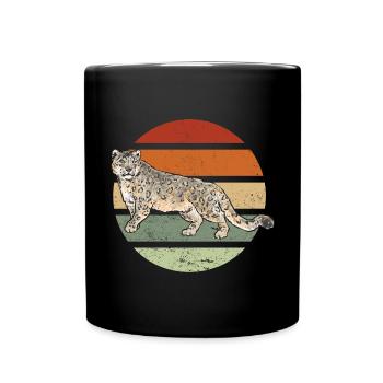 Schneeleopard - Tasse einfarbig - Schwarz - Vorne