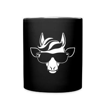 Licornes drôles portant des lunettes de soleil Licorne cool - Mug uni - noir - Devant