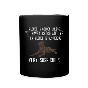 Chien Labrador Retriever chocolat - Mug uni - noir - Devant
