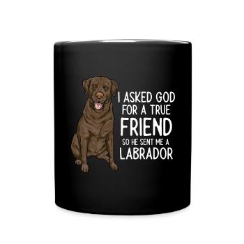 Chien Labrador Retriever chocolat - Mug uni - noir - Devant