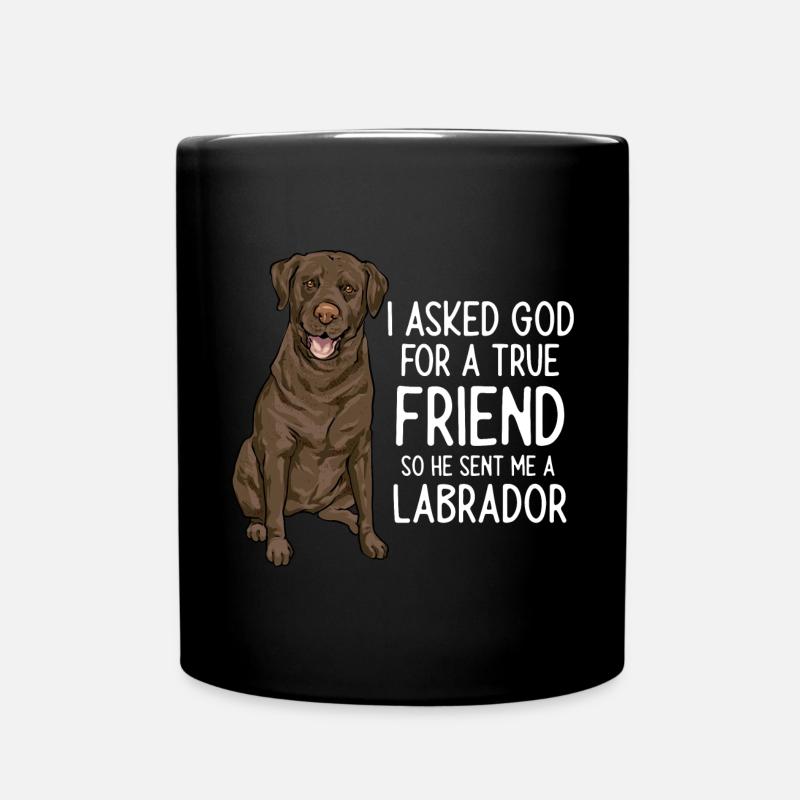 Chocolate Labrador Retriever Dog - Full Colour Mug - black