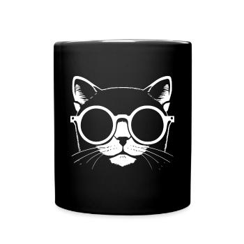 Funny Cat with Sunglasses Kitten Sunglas Cats - Full Colour Mug - black - Front